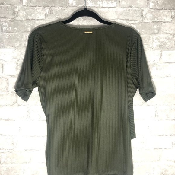 Michael Kors Ivy green semi wrap v-neck top - Picture 2 of 3